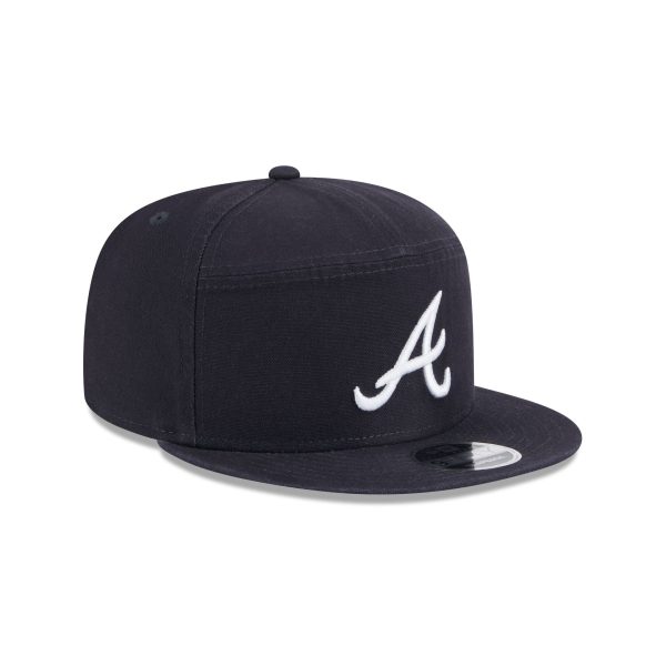 Atlanta Braves Cotton Canvas Split Panel 9FIFTY Trucker Hat - Image 3