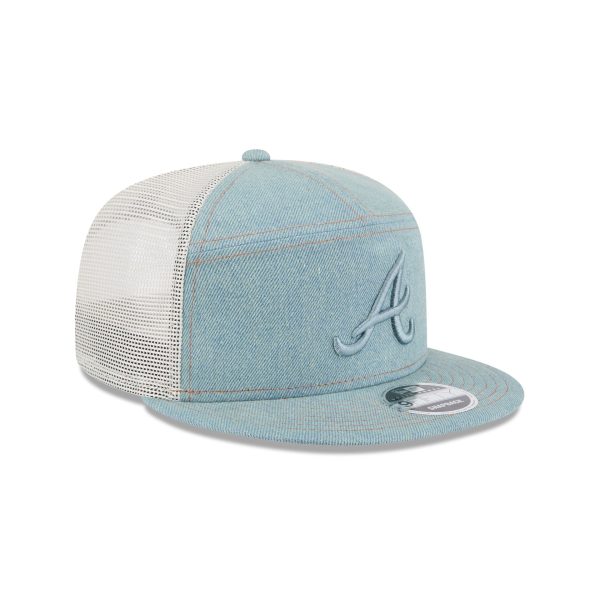 Atlanta Braves Denim Split Panel 9FIFTY Trucker Hat - Image 3