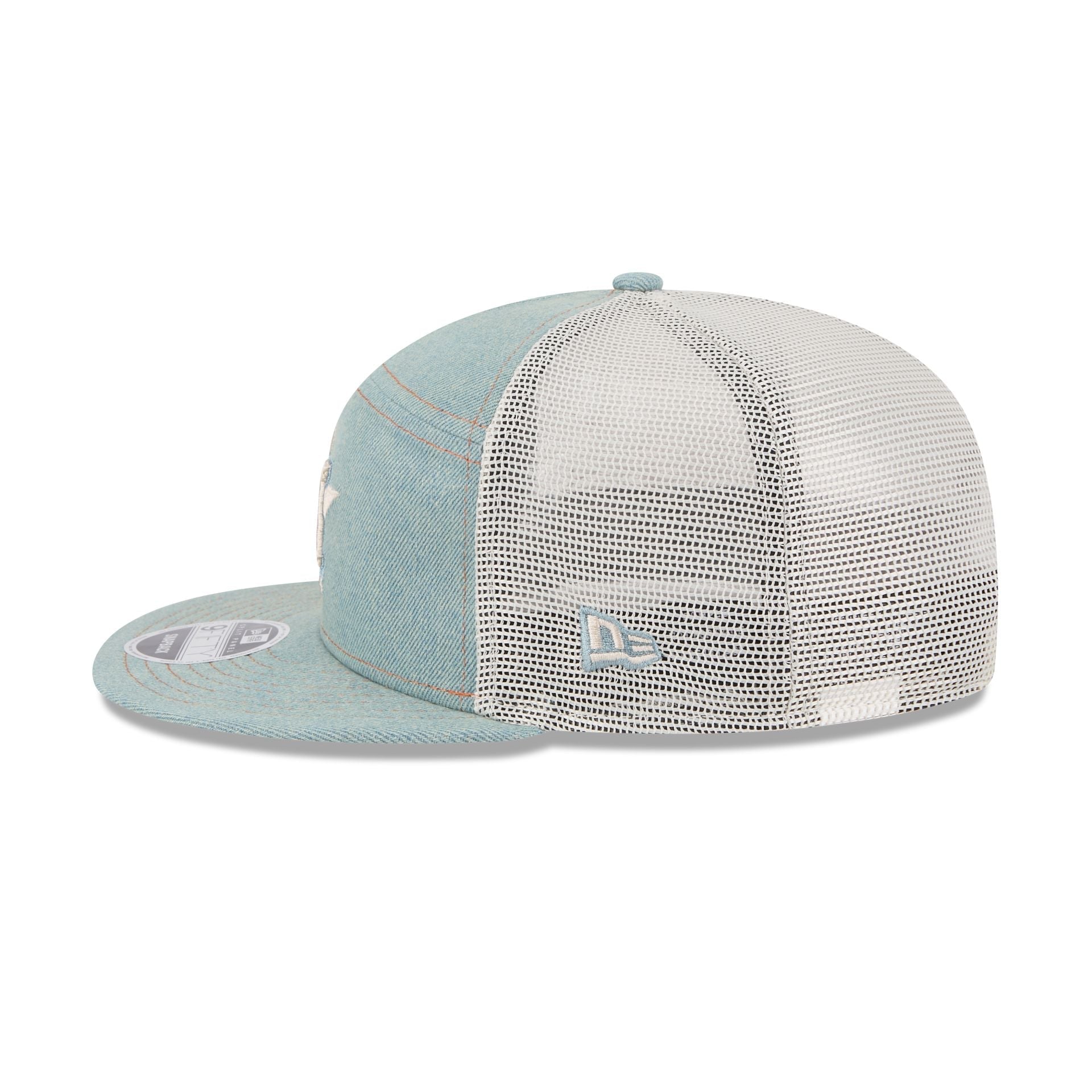 60612504_9FIFTY_950SPDENIM22958_HOUAST_LSIDE Houston Astros Denim Split Panel 9FIFTY Trucker Hat - Image 4