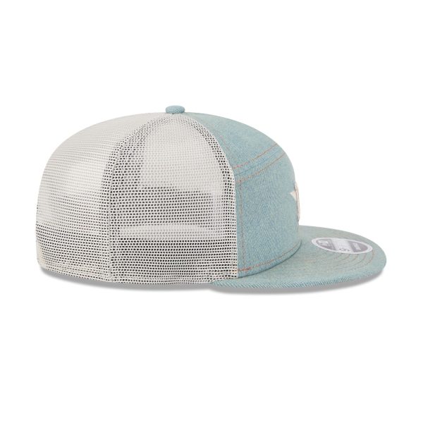 Houston Astros Denim Split Panel 9FIFTY Trucker Hat - Image 5