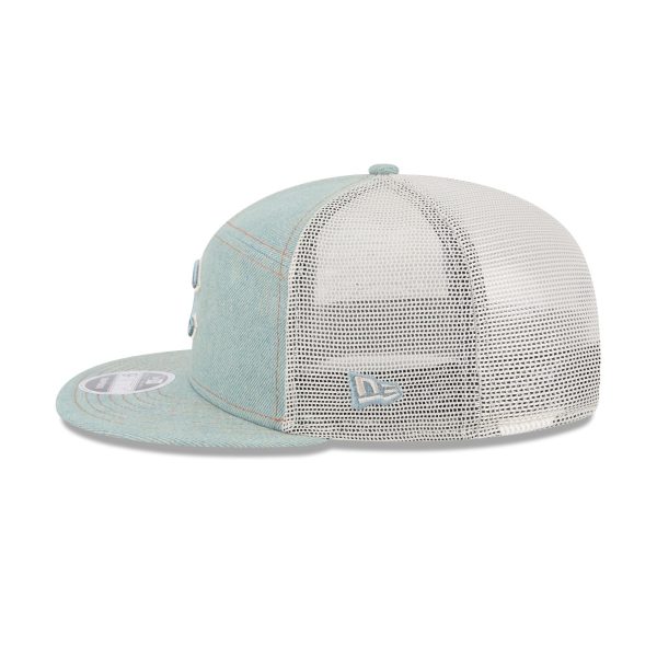 Chicago Cubs Denim Split Panel 9FIFTY Trucker Hat - Image 4