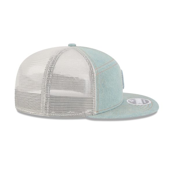 Chicago Cubs Denim Split Panel 9FIFTY Trucker Hat - Image 5