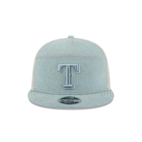 Texas Rangers Denim Split Panel 9FIFTY Trucker Hat - Image 2