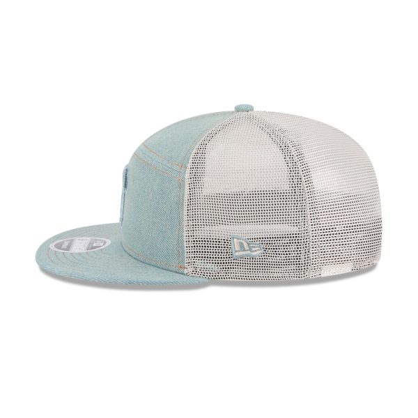Texas Rangers Denim Split Panel 9FIFTY Trucker Hat - Image 4
