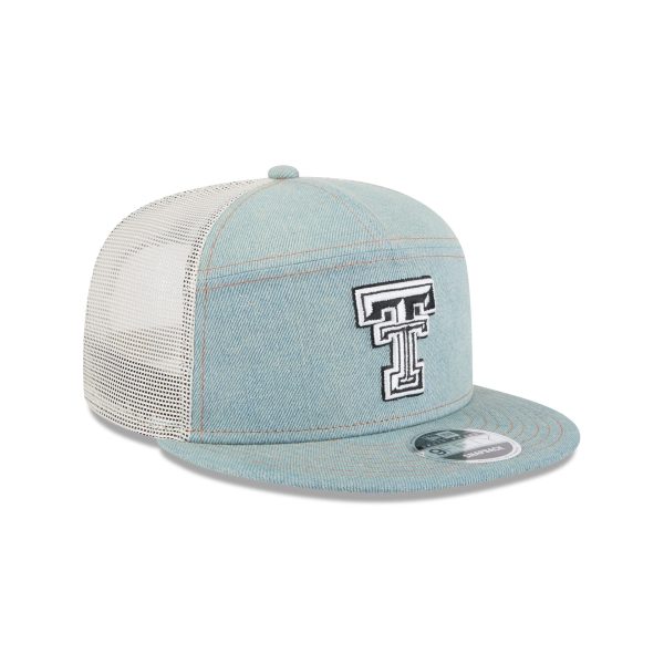 Texas Tech Red Raiders Denim Split Panel 9FIFTY Trucker Hat - Image 3